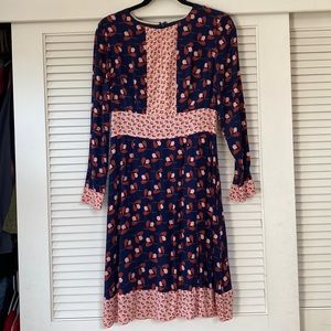 Boden long sleeve dress with inner slip size UK 10R, US 6R VGUC
